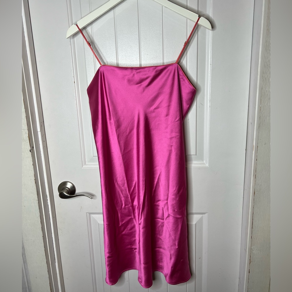 Victoria’s Secret pink slip dress size small orange accents